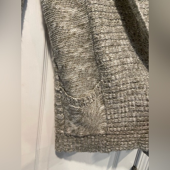 Element Size XS Gray Textured Knit Open Front Cardigan Sweater Pockets - Picture 5 of 12